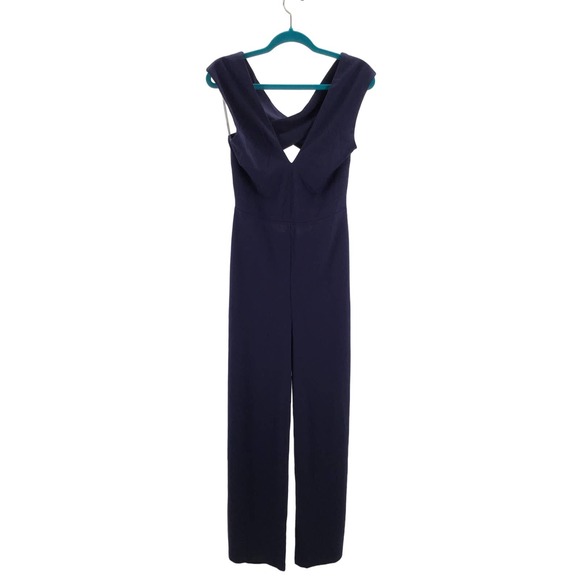 LULU'S SZ S Thinking Out Loud Navy Blue Backless Straight Leg Jumpsuit NEW B156 - Picture 3 of 7